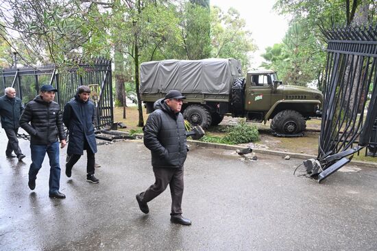 Акция протеста абхазской оппозиции в Сухуме