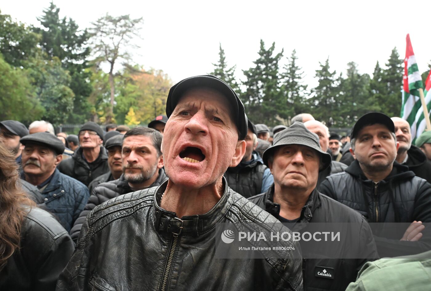 Акция протеста абхазской оппозиции в Сухуме