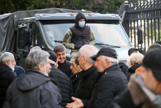 Акция протеста абхазской оппозиции в Сухуме