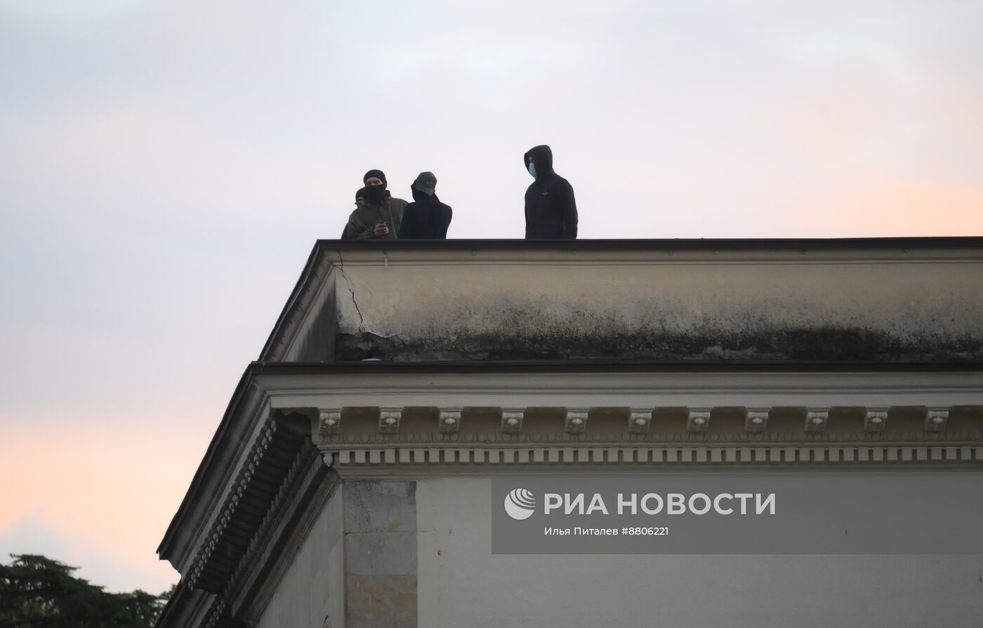 Акция протеста абхазской оппозиции в Сухуме