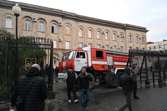 Акция протеста абхазской оппозиции в Сухуме