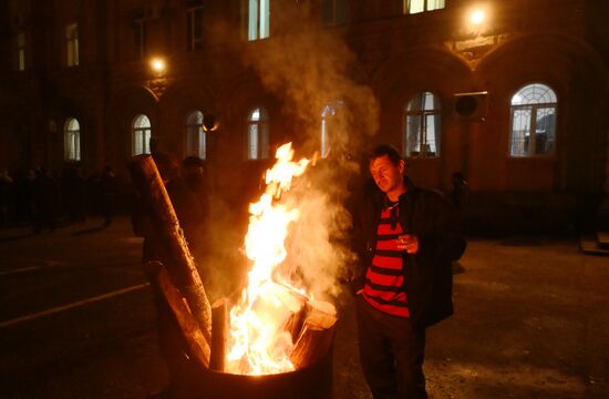 Акция протеста абхазской оппозиции в Сухуме