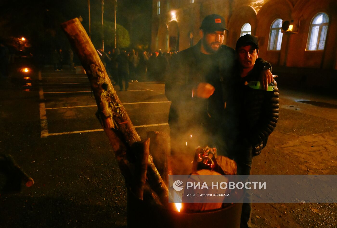 Акция протеста абхазской оппозиции в Сухуме