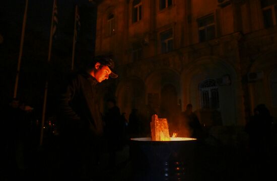 Акция протеста абхазской оппозиции в Сухуме