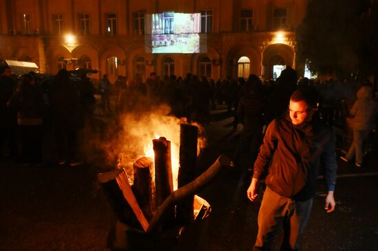 Акция протеста абхазской оппозиции в Сухуме