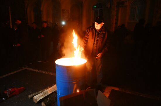 Акция протеста абхазской оппозиции в Сухуме