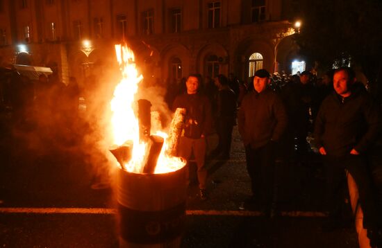 Акция протеста абхазской оппозиции в Сухуме