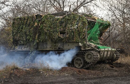 Боевая работа расчета 2С4 "Тюльпан" самоходно-артиллерийского полка ЦВО на Красноармейском направлении