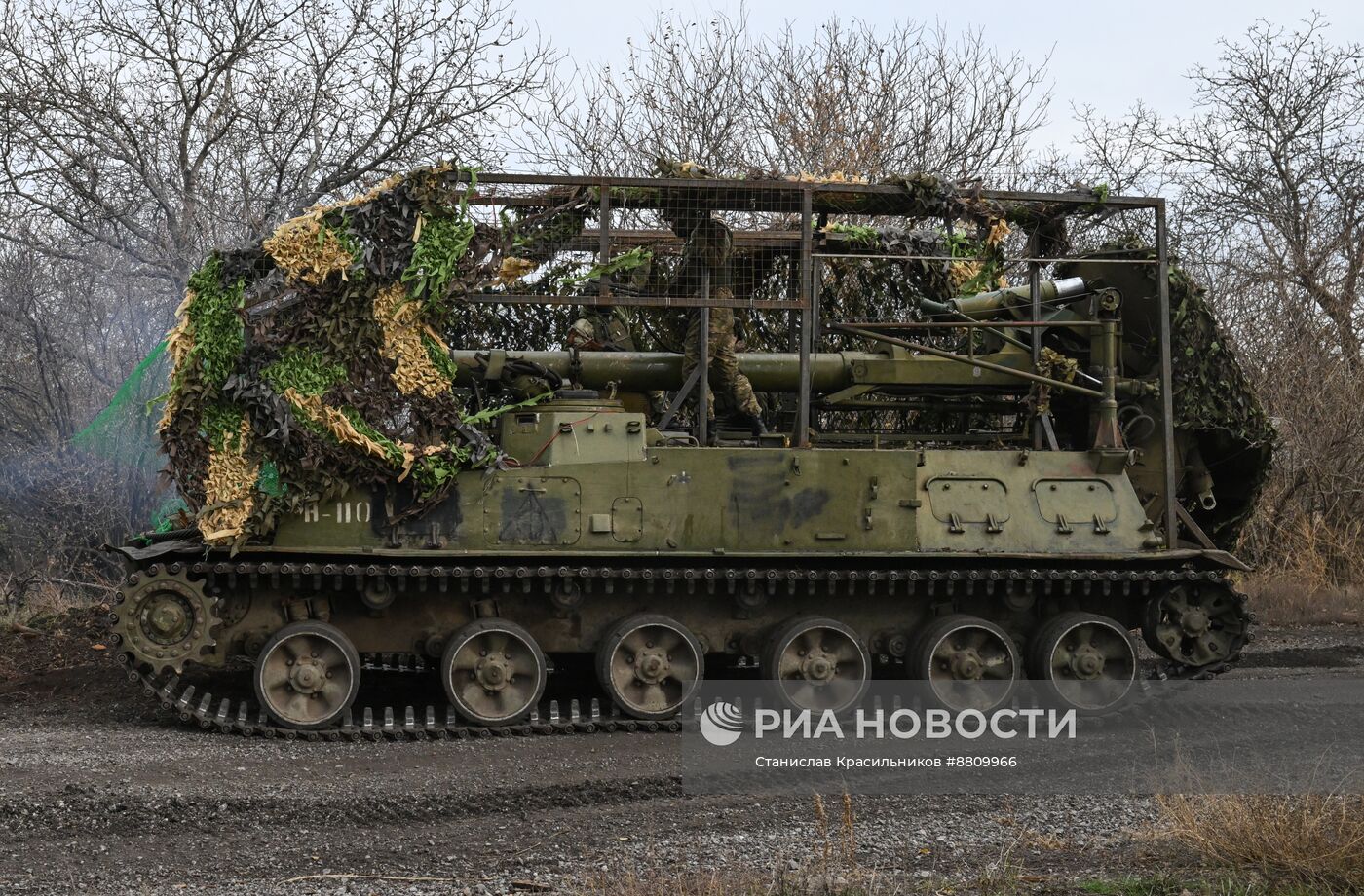 Боевая работа расчета 2С4 "Тюльпан" самоходно-артиллерийского полка ЦВО на Красноармейском направлении