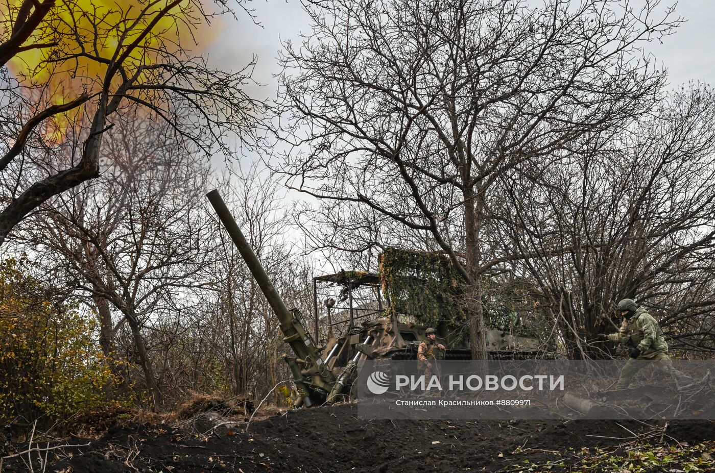 Боевая работа расчета 2С4 "Тюльпан" самоходно-артиллерийского полка ЦВО на Красноармейском направлении