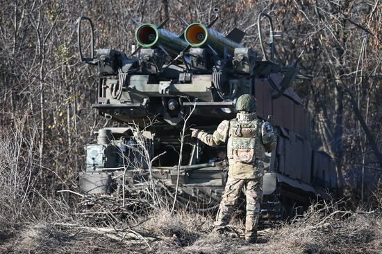 Боевое дежурство расчета "БУК-М2" группировки войск "Центр" на Красноармейском направлении