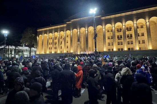 Акция протеста оппозиции в Тбилиси