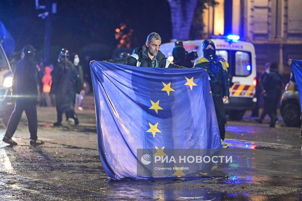 Акция протеста оппозиции в Тбилиси