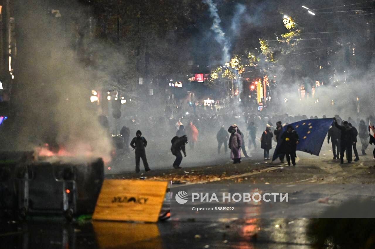 Акция протеста оппозиции в Тбилиси