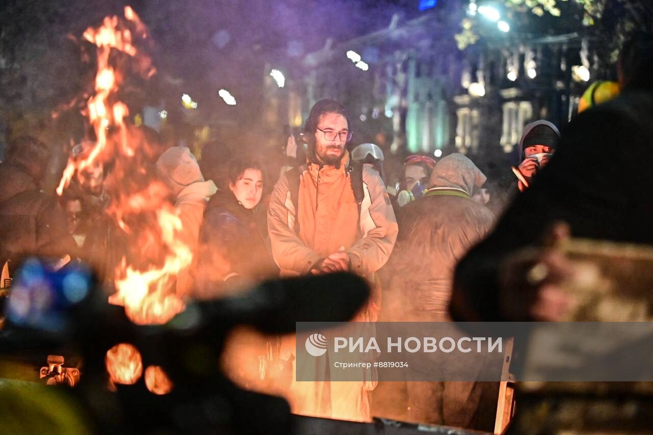 Акция протеста оппозиции в Тбилиси