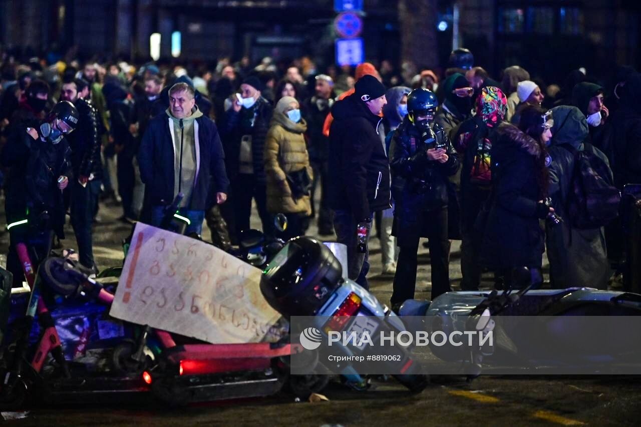 Акция протеста оппозиции в Тбилиси