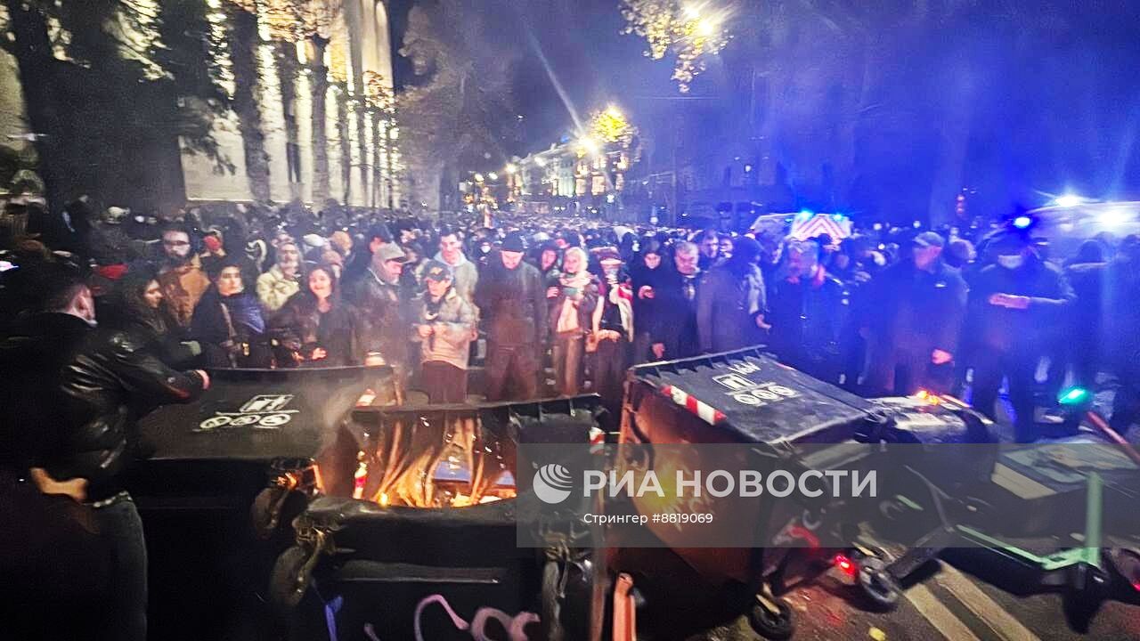 Акция протеста оппозиции в Тбилиси