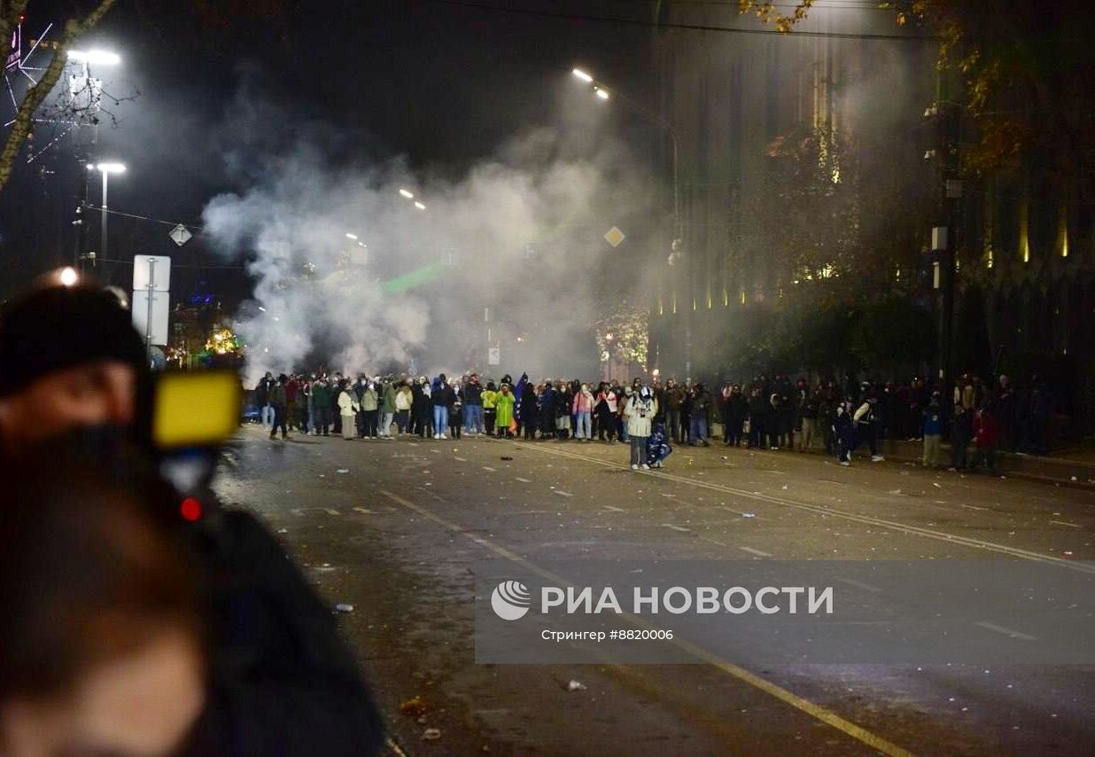 Акция протеста оппозиции в Тбилиси