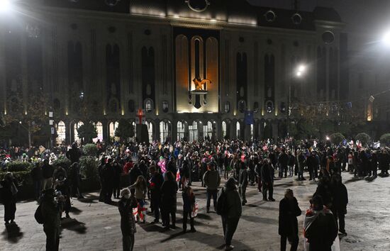 Акция протеста оппозиции в Тбилиси