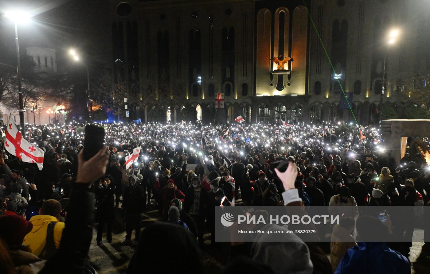 Акция протеста оппозиции в Тбилиси