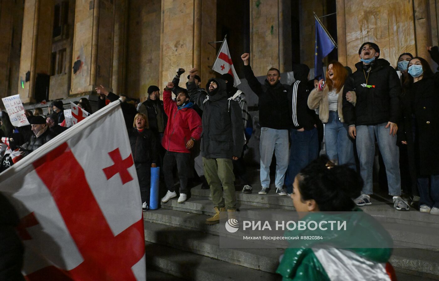 Акция протеста оппозиции в Тбилиси