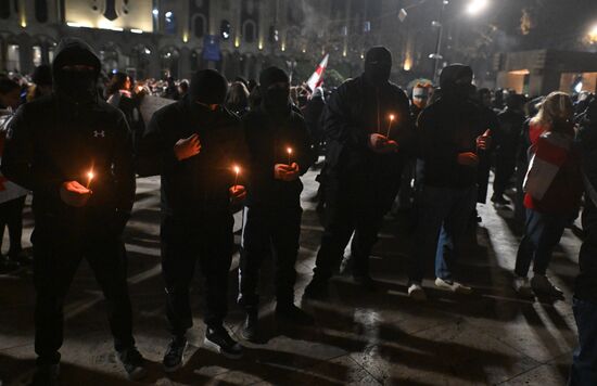 Акция протеста оппозиции в Тбилиси