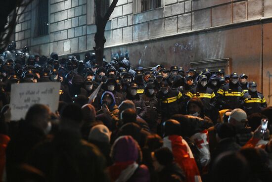 Акция протеста оппозиции в Тбилиси