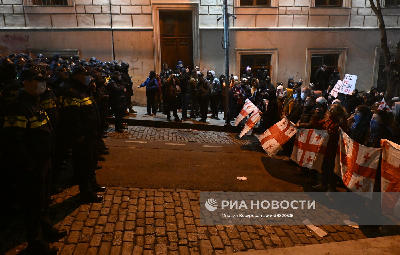 Акция протеста оппозиции в Тбилиси