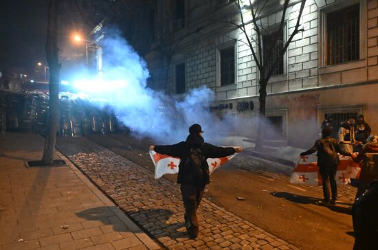 Акция протеста оппозиции в Тбилиси