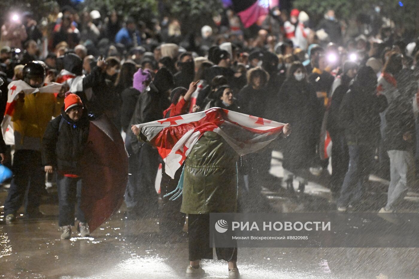 Продолжение акции протеста оппозиции в Тбилиси