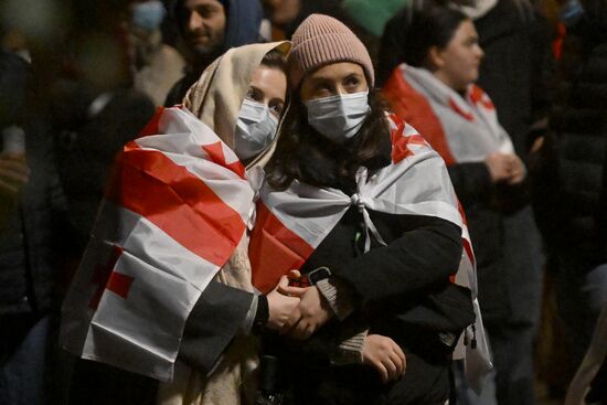 Продолжение акции протеста оппозиции в Тбилиси