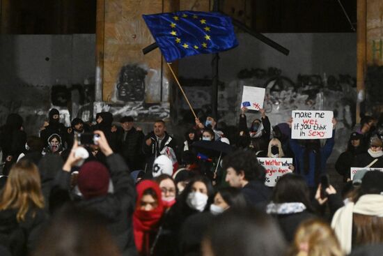 Продолжение акции протеста оппозиции в Тбилиси