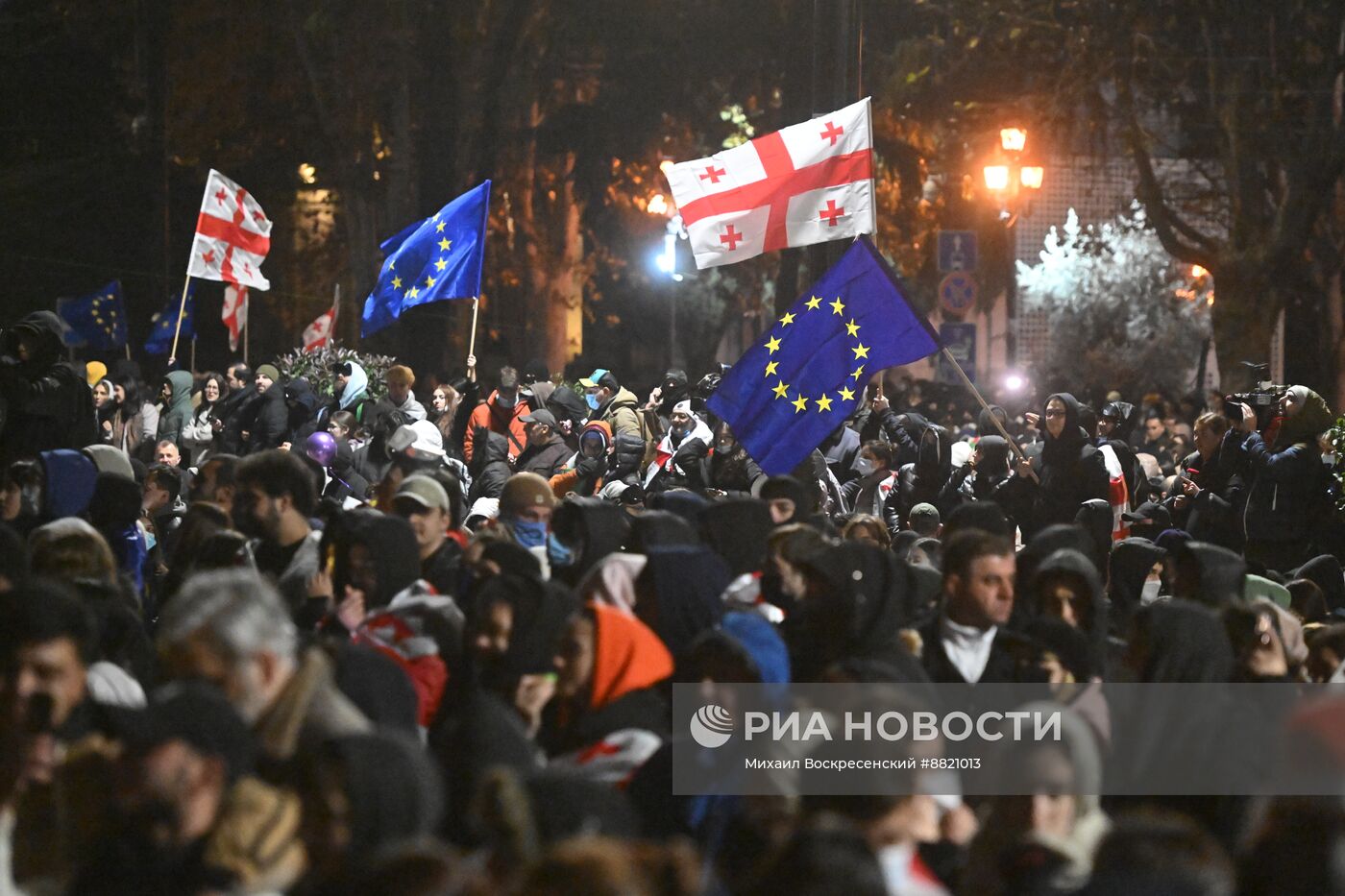 Продолжение акции протеста оппозиции в Тбилиси