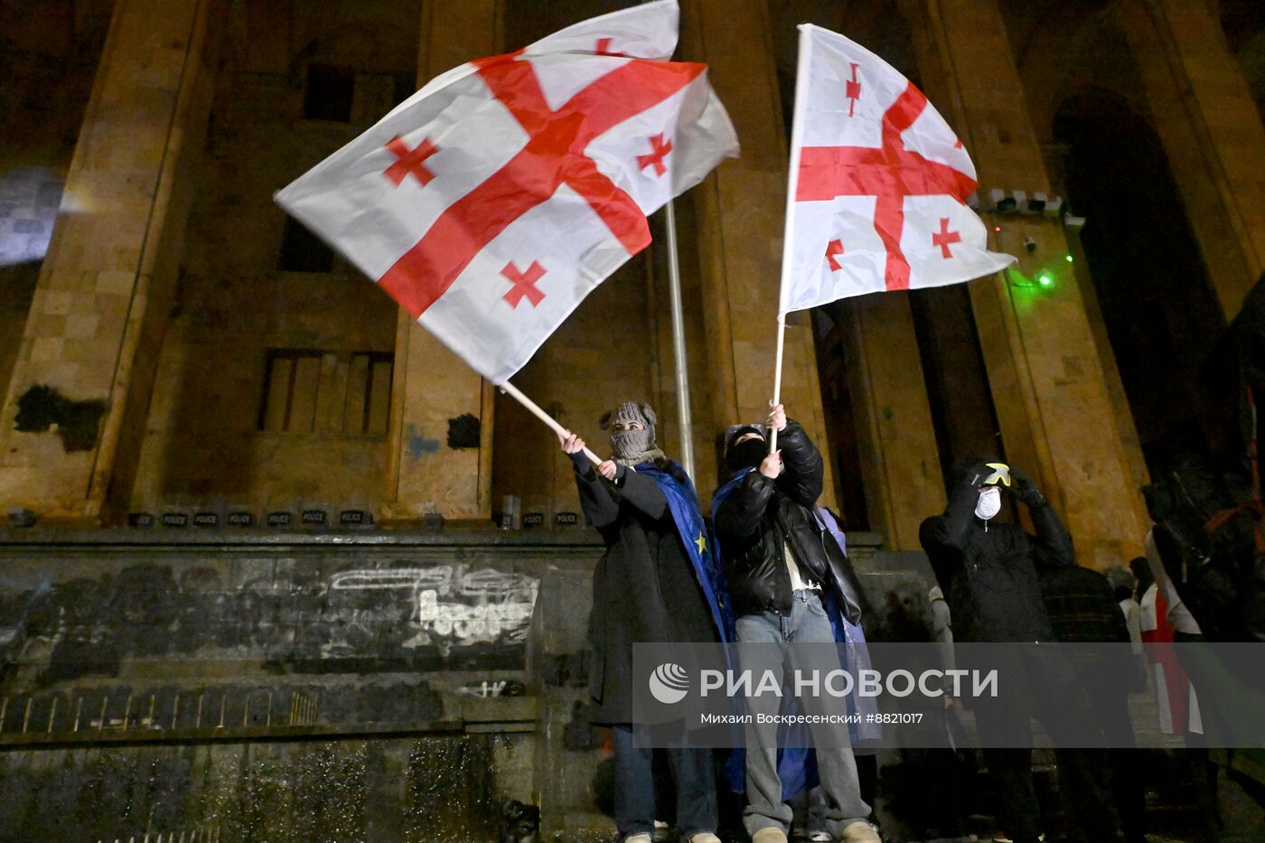 Продолжение акции протеста оппозиции в Тбилиси