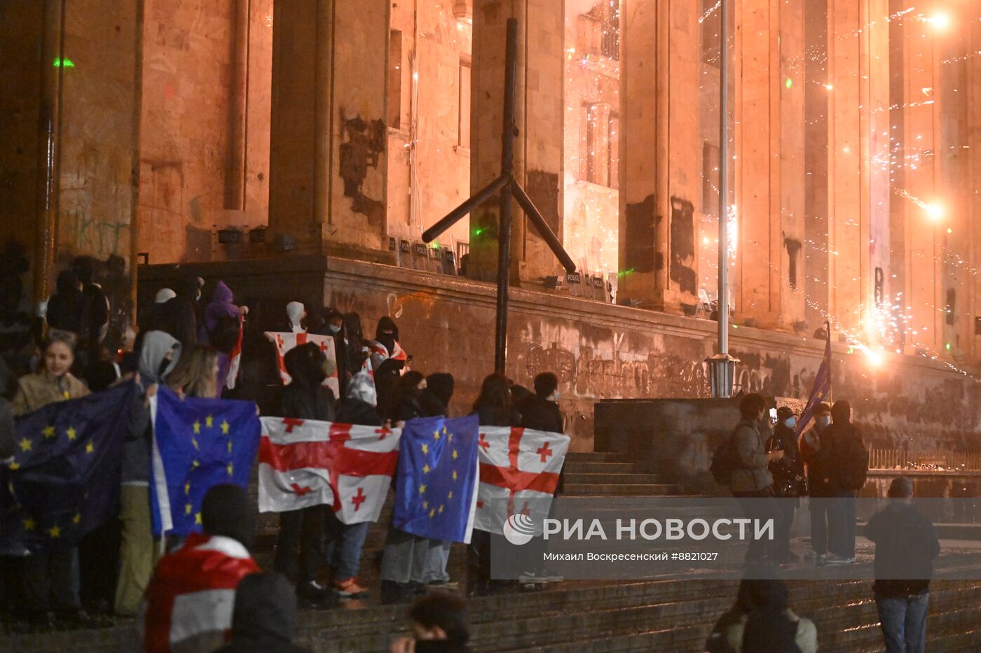 Продолжение акции протеста оппозиции в Тбилиси