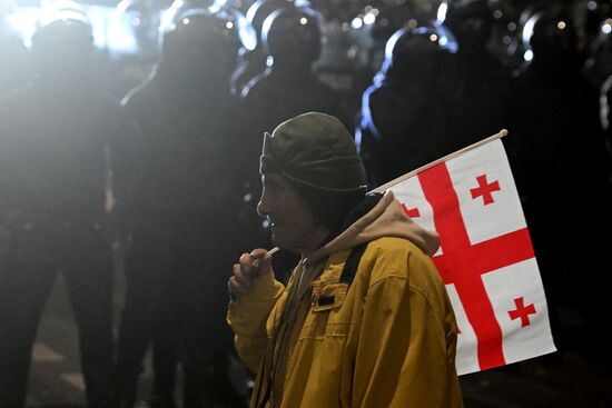 Продолжение акции протеста оппозиции в Тбилиси