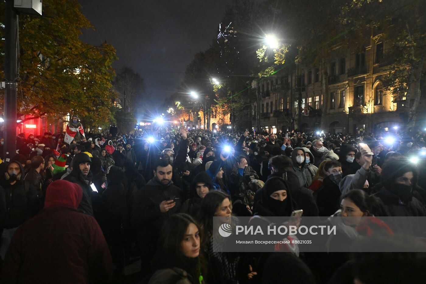 Продолжение акции протеста оппозиции в Тбилиси