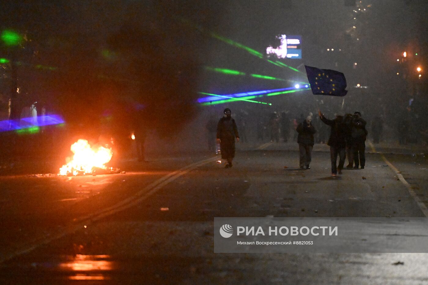 Продолжение акции протеста оппозиции в Тбилиси