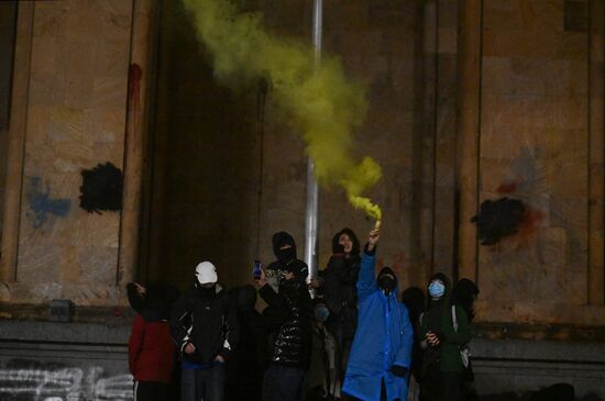 Акция протеста оппозиции в Тбилиси