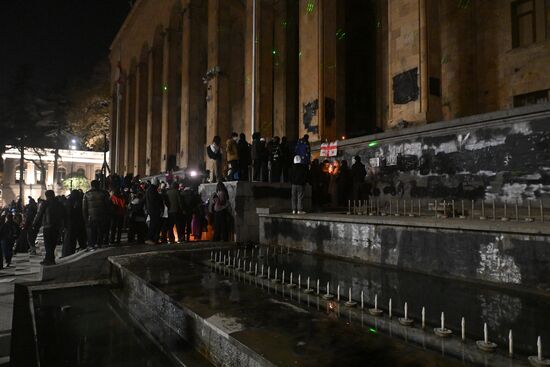 Акция протеста оппозиции в Тбилиси