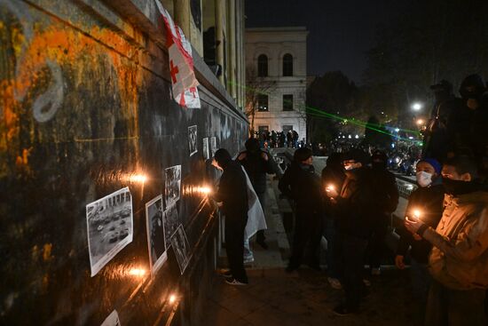 Акция протеста оппозиции в Тбилиси