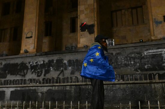 Акция протеста оппозиции в Тбилиси