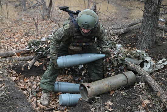 Боевая работа пушки 2А36 "Гиацинт-Б" ЦВО на Красноармейском направлении СВО