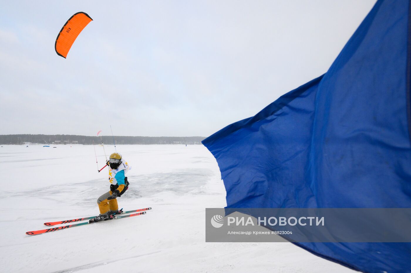 Зимний кайтинг в Новосибирске