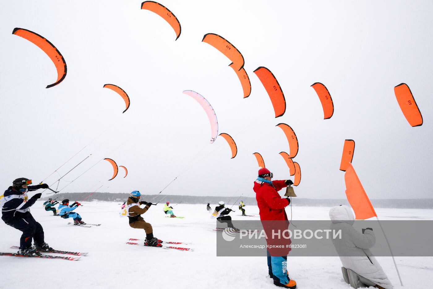 Зимний кайтинг в Новосибирске