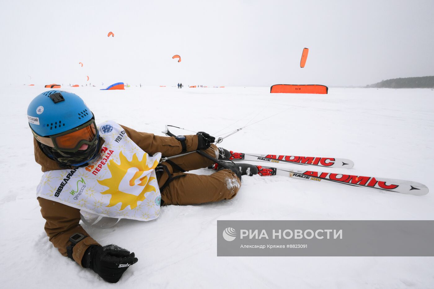 Зимний кайтинг в Новосибирске