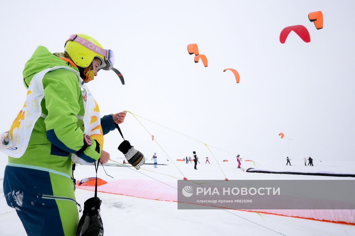 Зимний кайтинг в Новосибирске