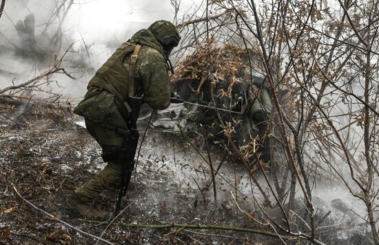 Боевая работа расчета гаубицы Д-30 группировки "Центр" на Красноармейском направлении СВО