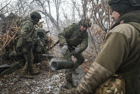 Боевая работа расчета гаубицы Д-30 группировки "Центр" на Красноармейском направлении СВО