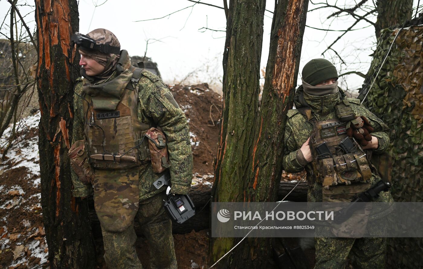 Испытания переделанных трофейных БПЛА ВСУ бойцами группировки "Центр" на Красноармейском направлении